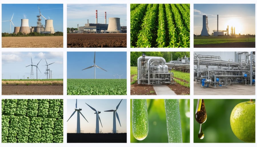 Collage showcasing various bioenergy applications in Australia