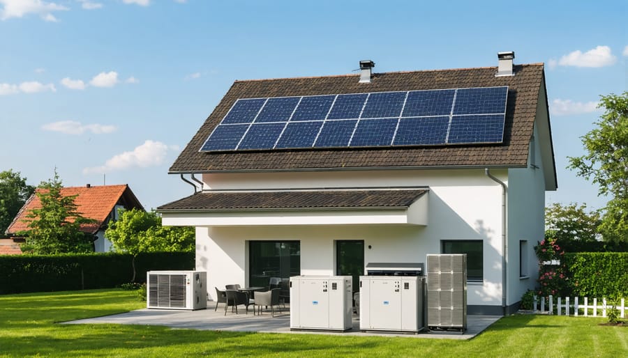 Residential battery storage system integrated with rooftop solar panels