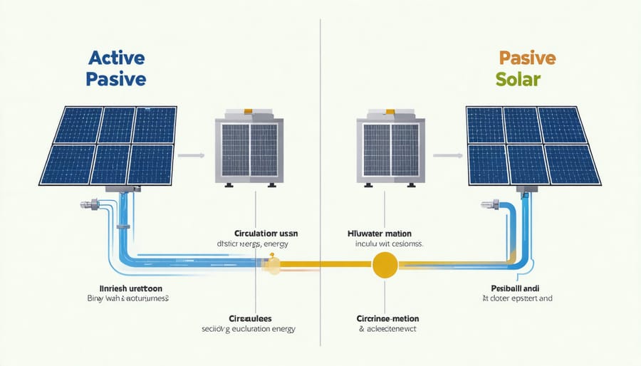 Active vs passive solar hot water systems infographic