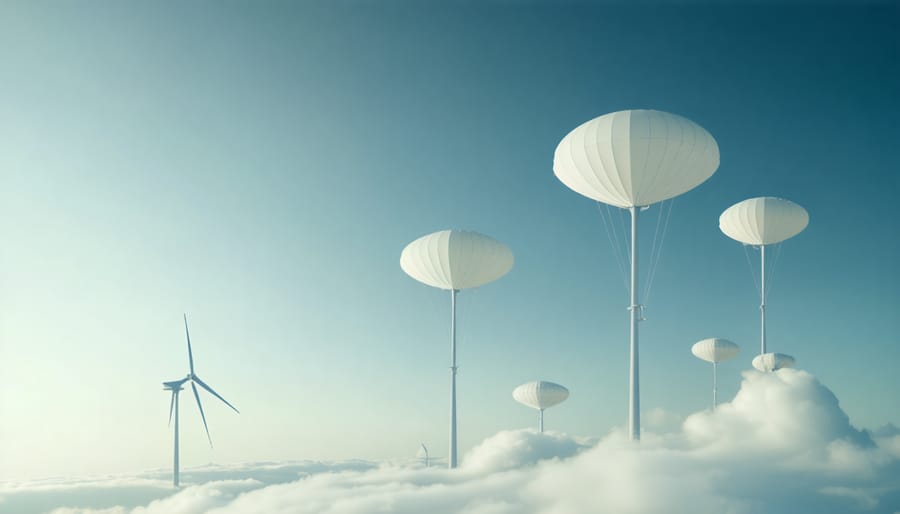 Conceptual rendering of innovative airborne wind turbines