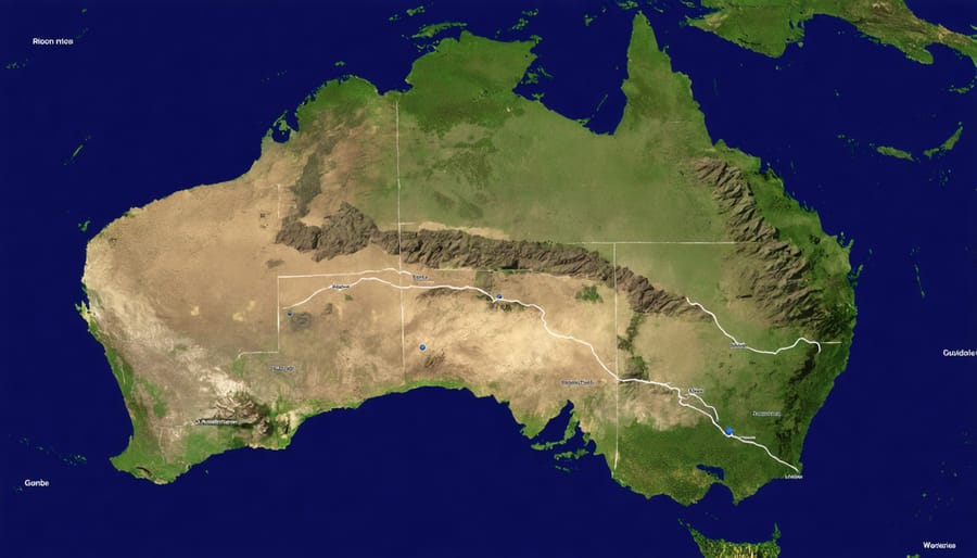 Map of Australia showcasing the potential bio-grid infrastructure and biomass supply chains