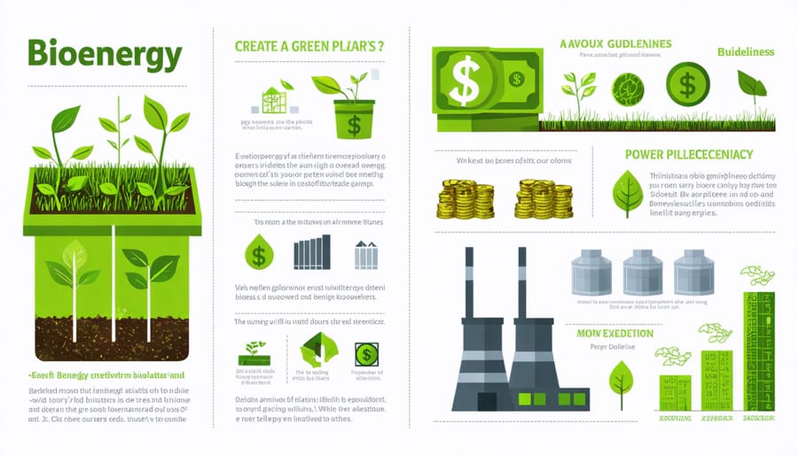 Conceptual collage depicting the environmental, economic, and energy benefits of bioenergy