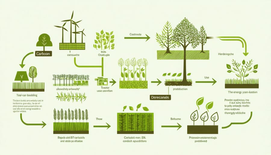 Schematic representation of the carbon cycle in bioenergy systems