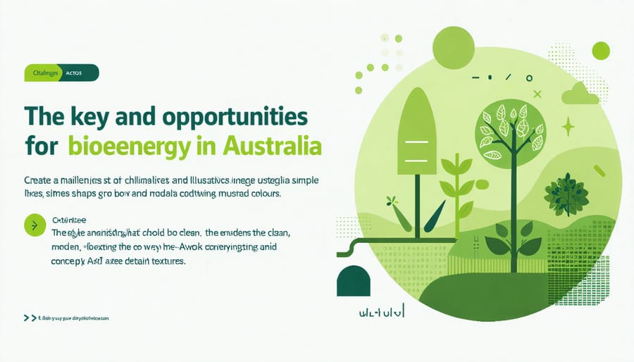 Infographic presenting the main challenges and opportunities for expanding bioenergy in Australia