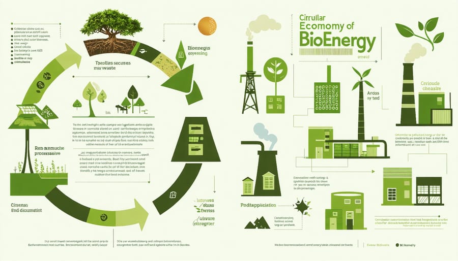 Visual diagram of bioenergy circular economy process flow