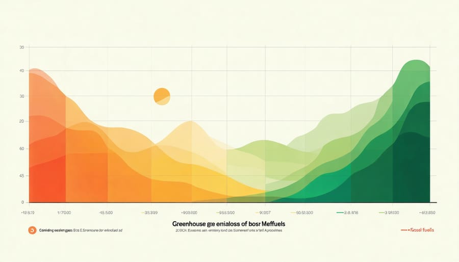 Graph demonstrating the lower carbon emissions of biofuels compared to traditional fuels