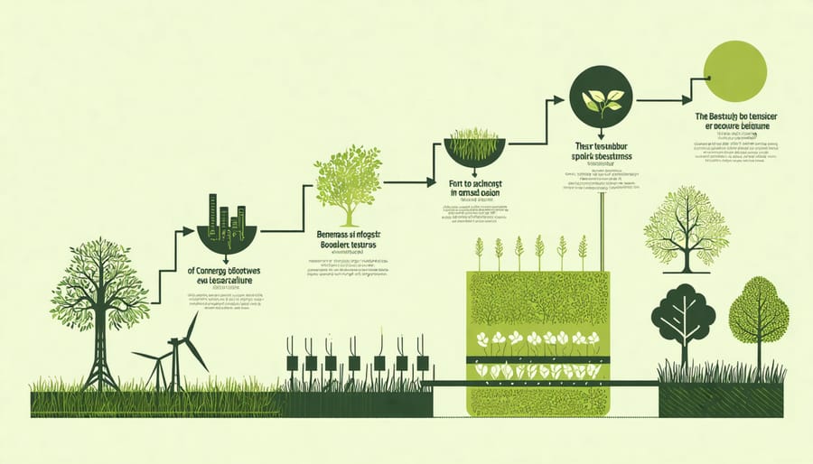 Diagram showing the stages of biomass conversion into usable energy