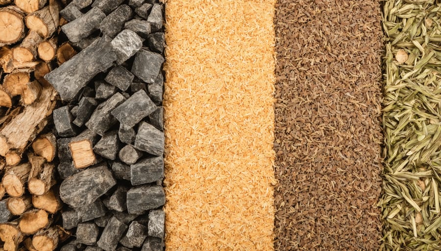 Assortment of biomass materials used for bioenergy production