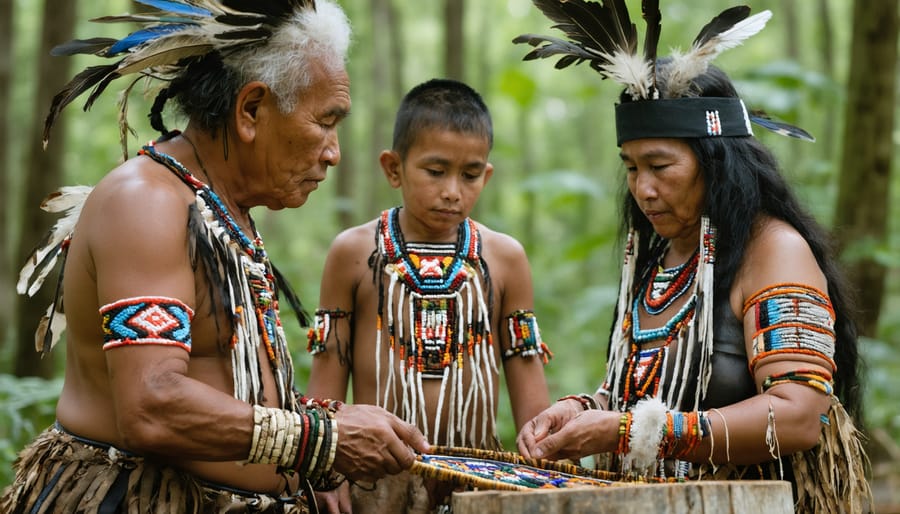 Indigenous elders passing on traditional ecological knowledge to youth