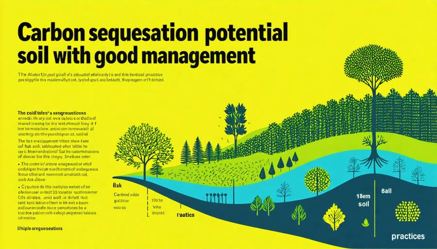 Infographic showing how improved soil management can increase carbon sequestration