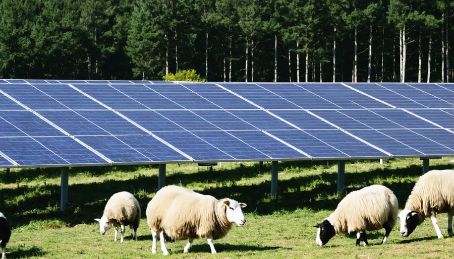 Agrivoltaics system combining solar energy production and sheep grazing