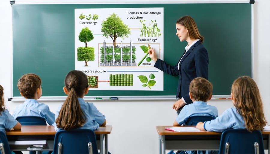 Students engaging in a sustainability education lesson focused on bioenergy