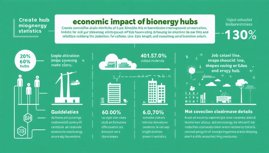 Visual representation of bioenergy hub economic benefits and environmental impact