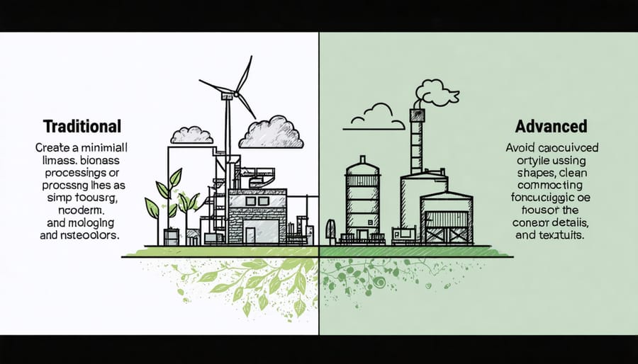 Comparative visualization of old and new biomass processing methods