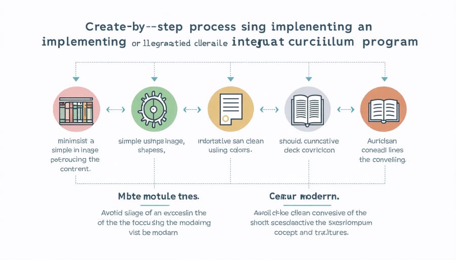 Visual roadmap of curriculum integration implementation steps from planning to evaluation