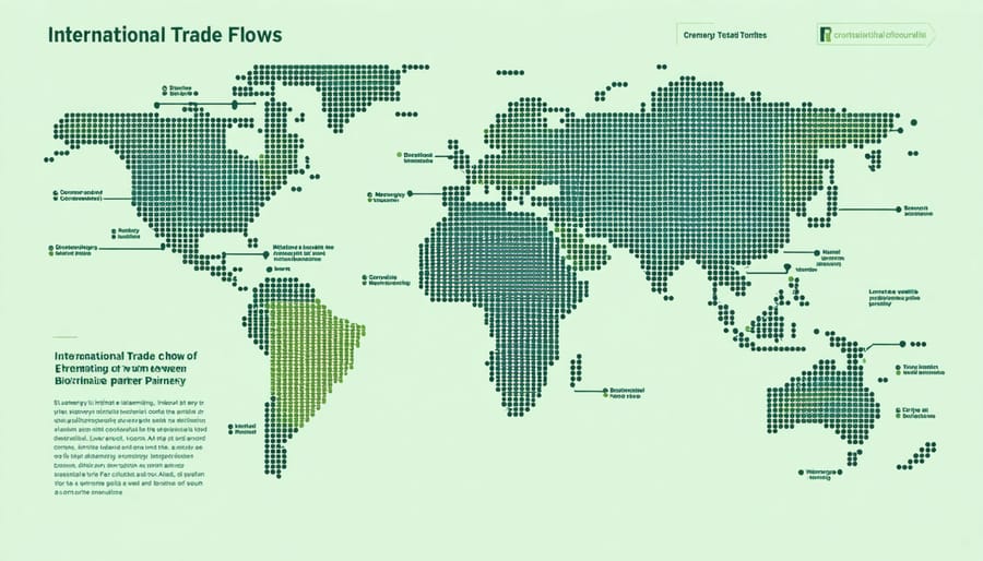 Visual diagram of bioenergy trade routes connecting Australia to global markets