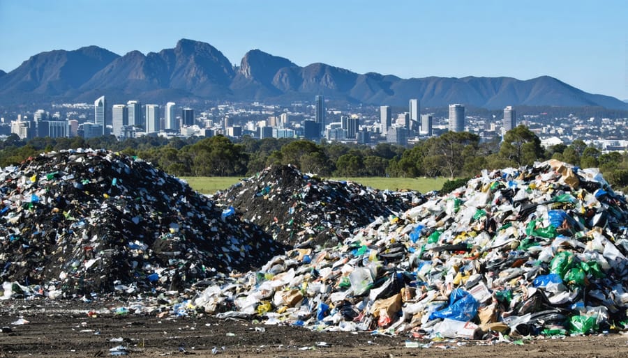 Aerial view of an Australian landfill highlighting the scale of waste management challenges