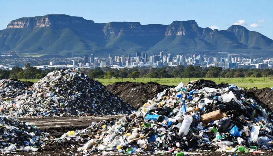 Aerial view of an Australian landfill highlighting the scale of waste management challenges