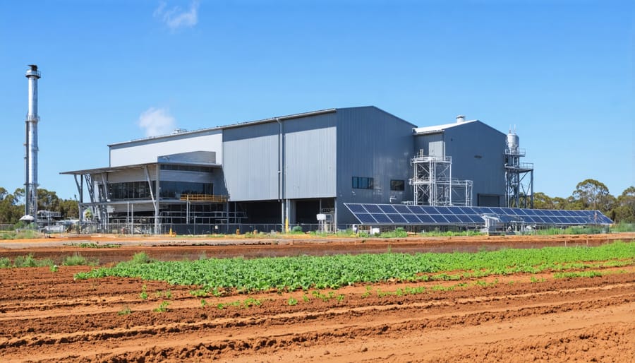 Large-scale bioenergy production facility in Australia showcasing sustainable technology