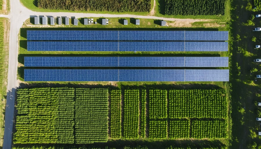 Modern bioenergy production facility in Australia showing integrated renewable energy systems