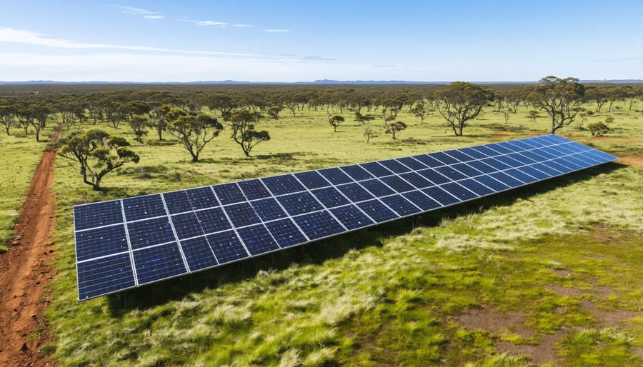 Sustainable integration of solar infrastructure within native Australian grasslands