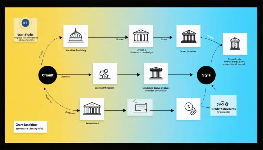 Visual diagram of battery industry grant programs and funding pathways in Australia