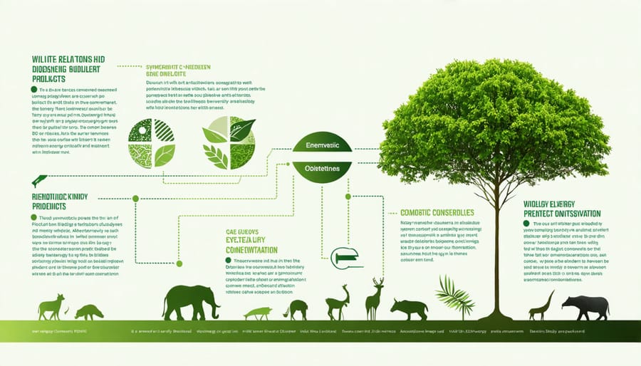 Visual diagram illustrating how bioenergy initiatives support local biodiversity