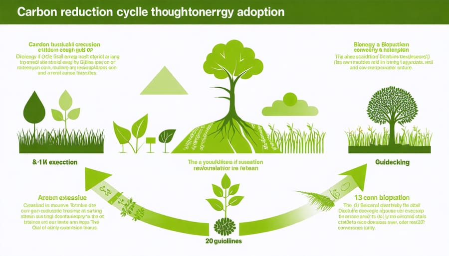 Circular diagram illustrating how bioenergy reduces carbon emissions while preserving biodiversity