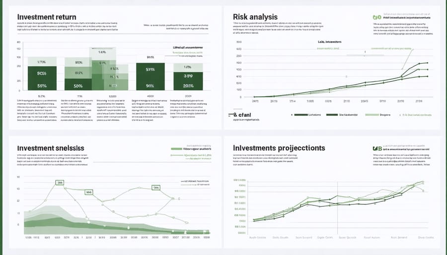 Visual chart displaying ROI predictions, risk factors, and timeline projections for biofuel investments