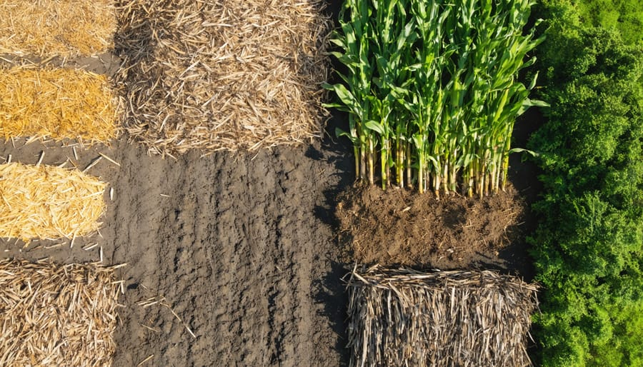 Different types of agricultural biomass sources laid out in a grid pattern