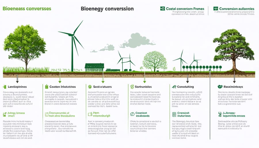 Step-by-step visualization of how coastal biomass is converted into sustainable energy