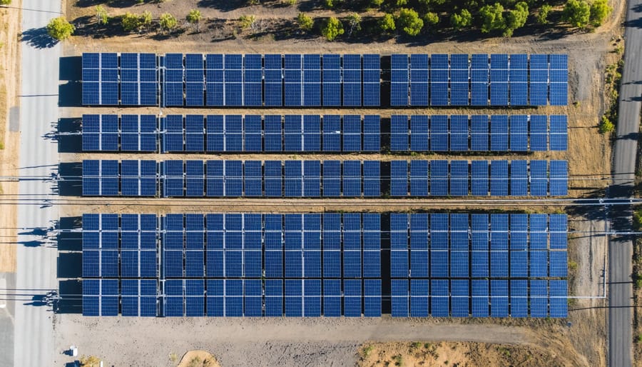 Bird's eye view of decentralized energy infrastructure connecting rural Australian communities