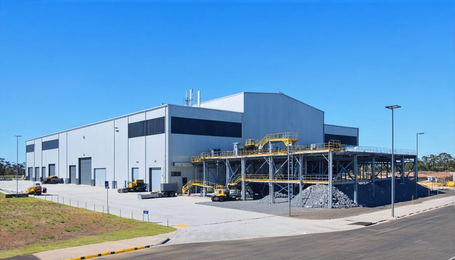 Modern Kwinana Waste to Energy Facility in Western Australia with steam emissions