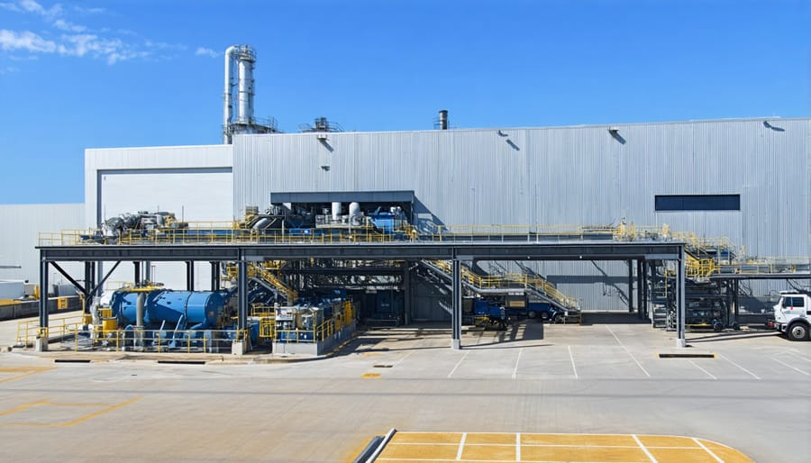 Modern Kwinana Waste to Energy Facility in Western Australia with steam emissions