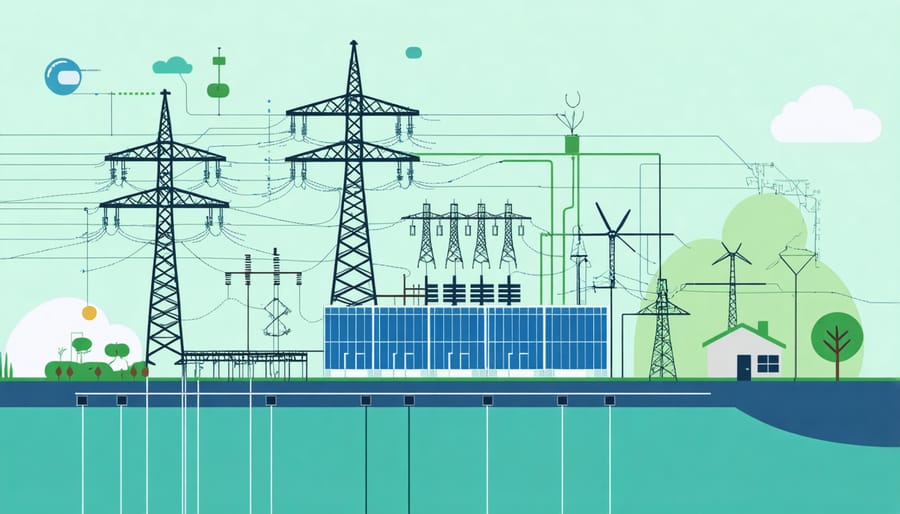 Diagram illustrating how bioenergy centers connect to smart grid infrastructure