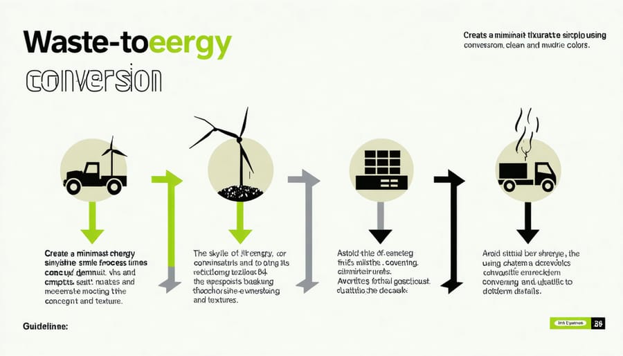 Diagram illustrating how waste materials are converted into energy through various processes