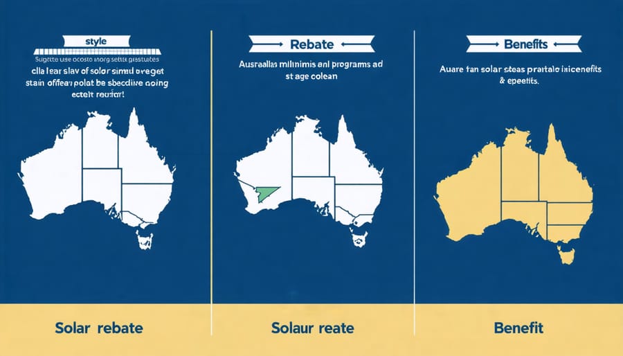 Visual representation of solar incentives and rebates available in Australian states