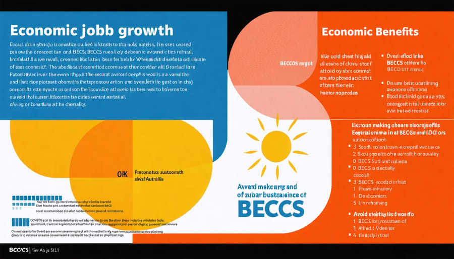 Graph showing employment statistics and economic growth projections for BECCS industry in regional areas