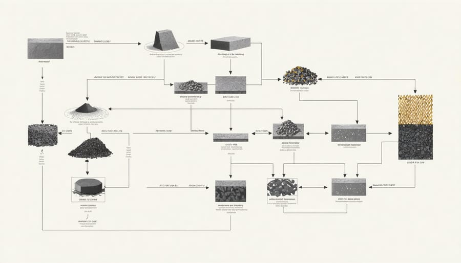 Step-by-step flowchart showing the stages of extracting and processing metals from recycled batteries