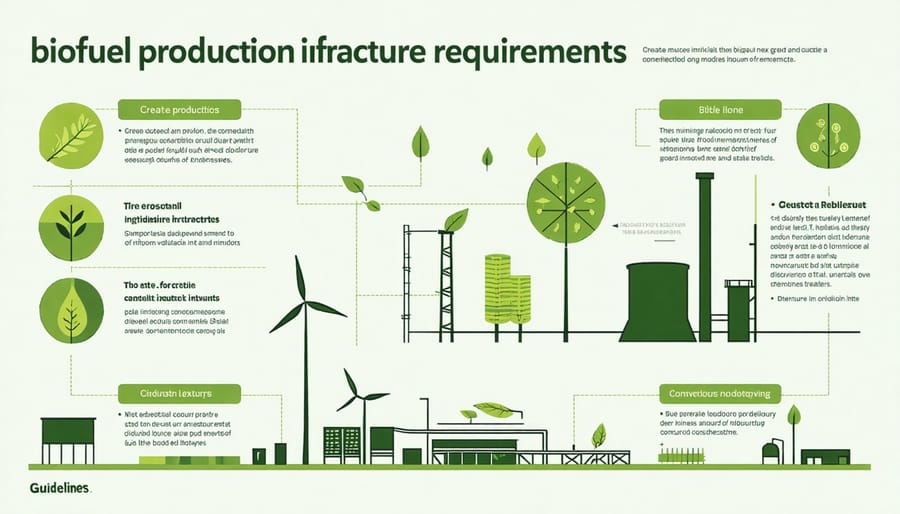 Diagram illustrating key components and infrastructure needed for third-generation biofuel production