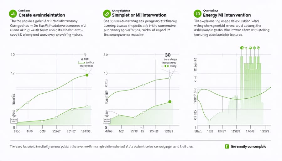 Data visualization showing energy reduction results after motivational interviewing implementation