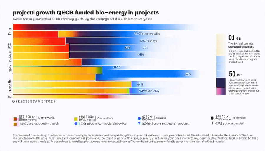 Line chart depicting forecasted expansion of QECB bioenergy investments from 2024 to 2029