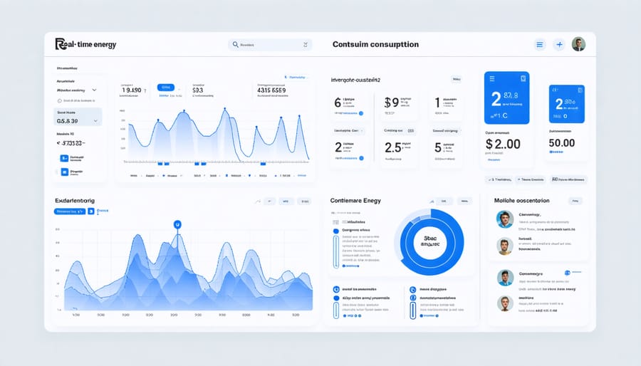 Interactive dashboard displaying real-time energy usage patterns and grid response metrics