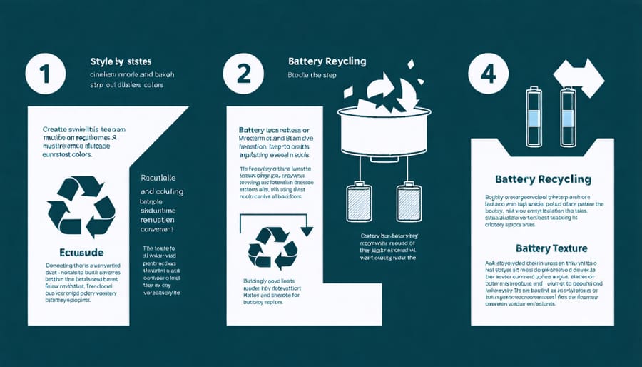 Diagram illustrating the stages of lithium-ion battery recycling from collection to material recovery