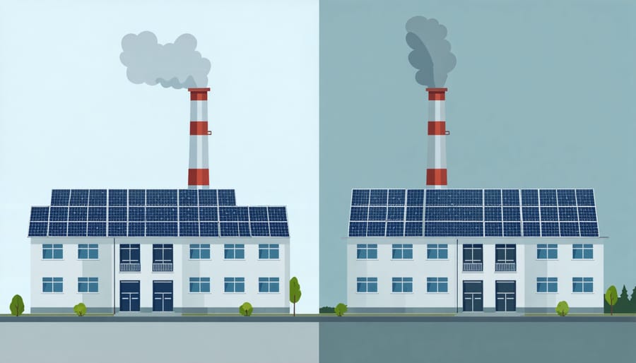 Visual comparison between centralized and decentralized energy systems