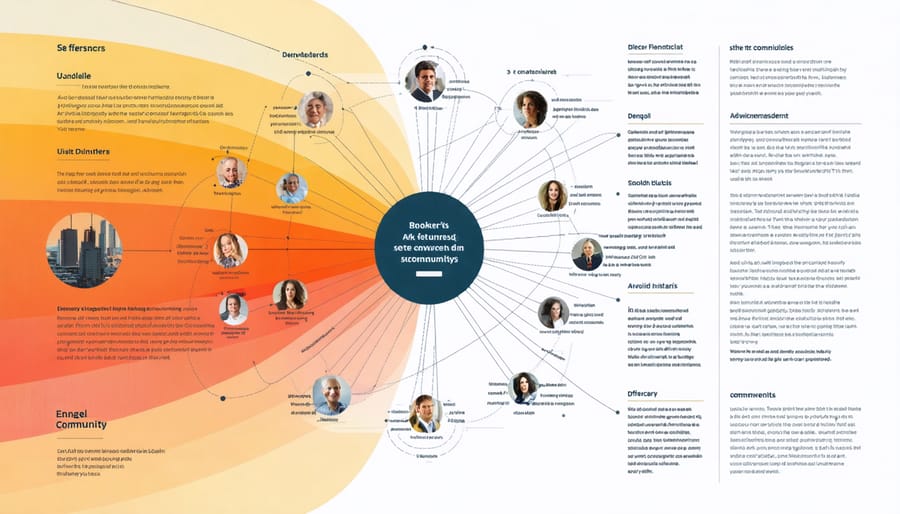 Visual diagram of energy community stakeholders including residents, businesses, and local government
