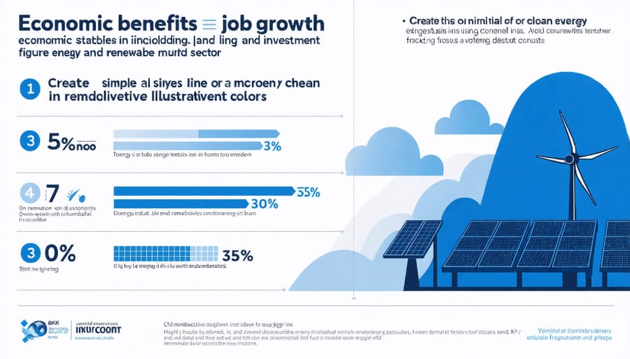 Visual representation of renewable energy job creation and economic growth data in Australia