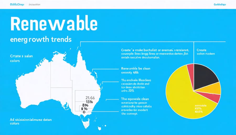 Visual chart displaying employment statistics and growth projections in Australia's renewable energy sector