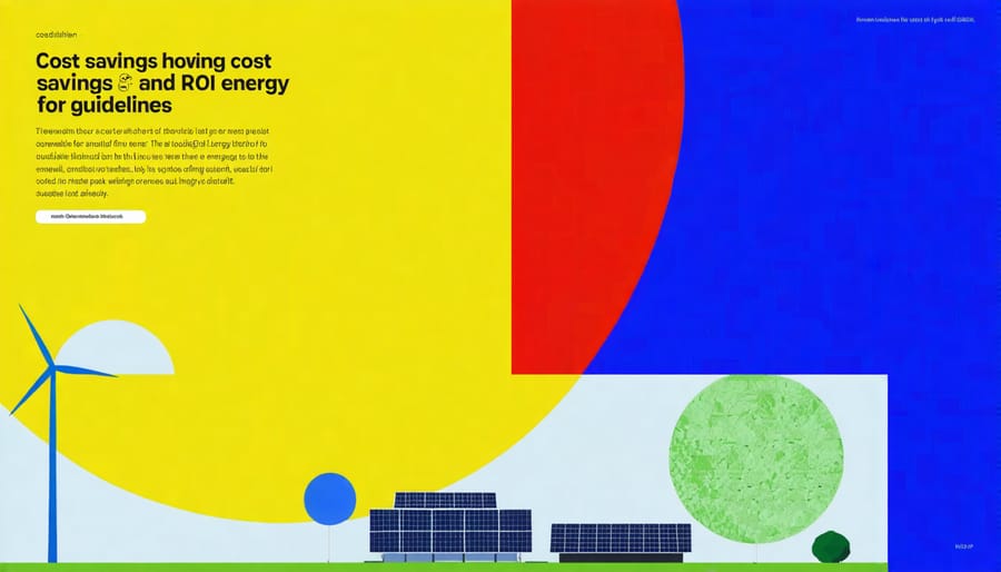 Graph comparing traditional energy costs versus renewable energy savings over time