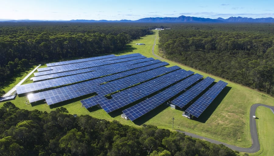 Modern bioenergy production facility in Australia combining solar power and biomass processing